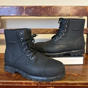 Muck Boot Co Black Steel Toe Lace Up Boots Rubber